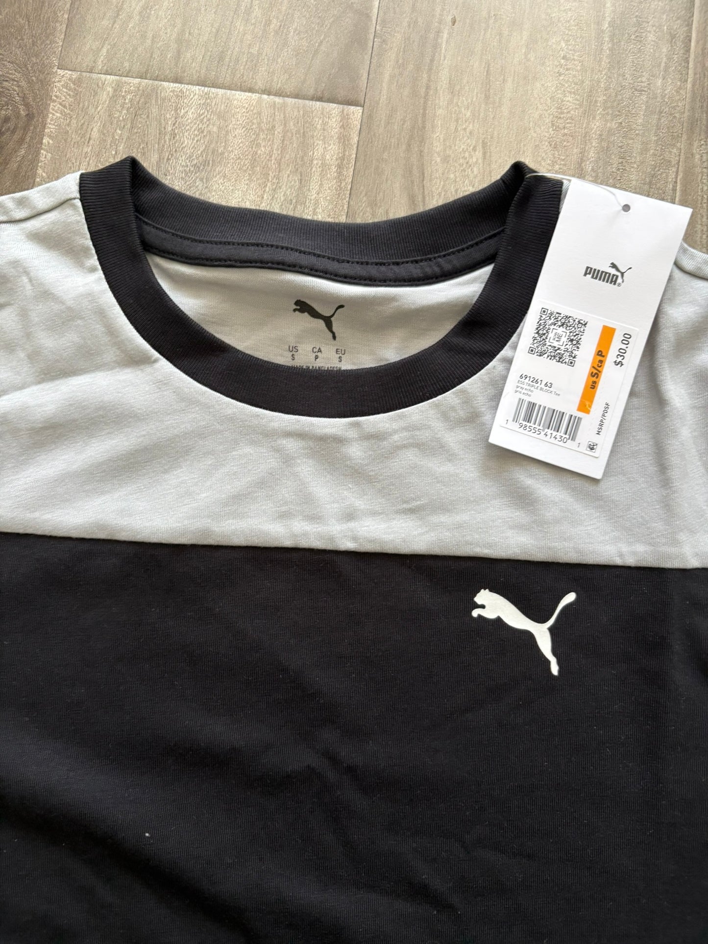 PUMA Ess Triple Block T-shirt Men Black Size SMALL