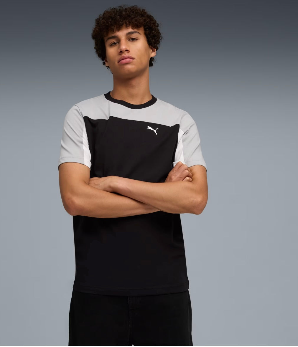 PUMA Ess Triple Block T-shirt Men Black Size SMALL