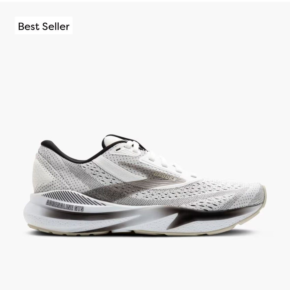 Brooks running shoe displayed on a website with color selection options.