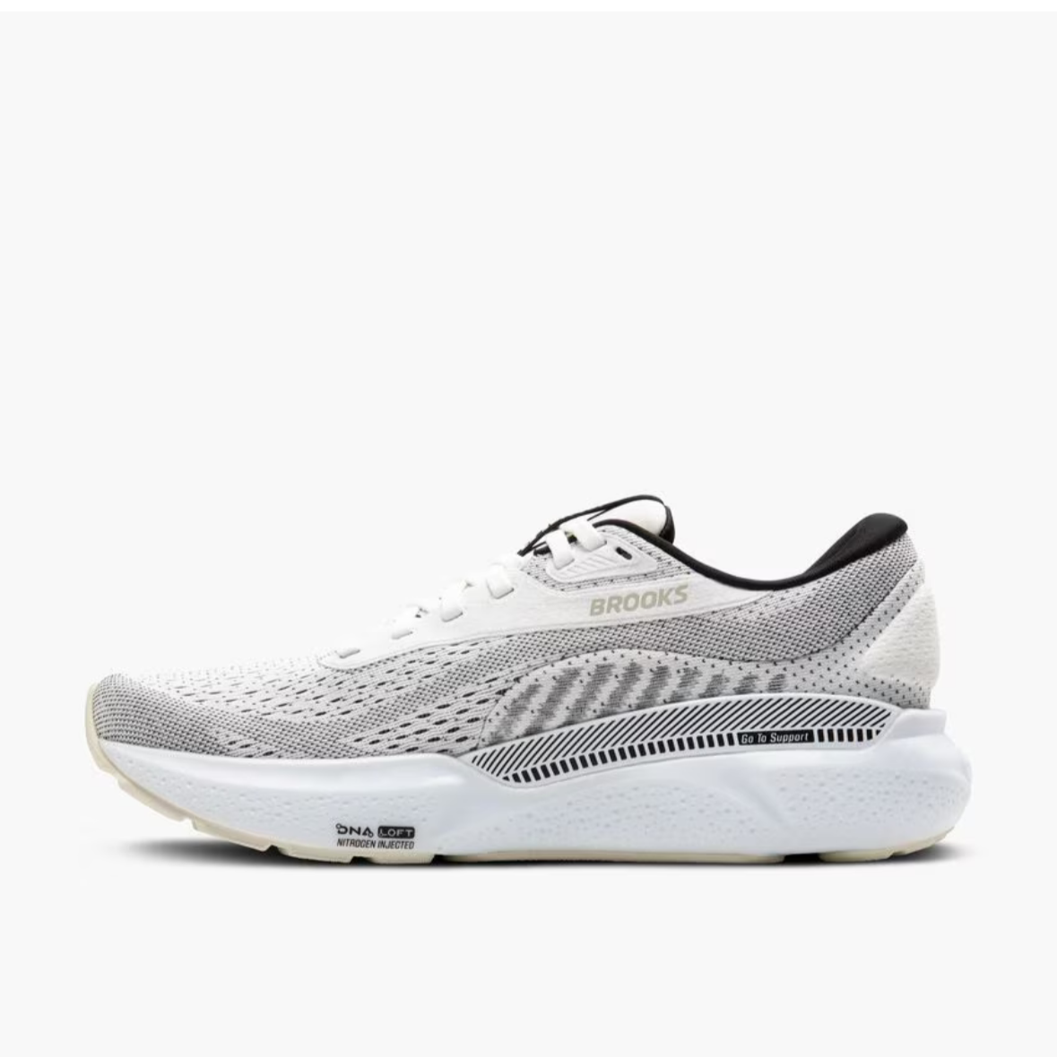 Brooks GTS 24 running shoe on a white background with color options below.